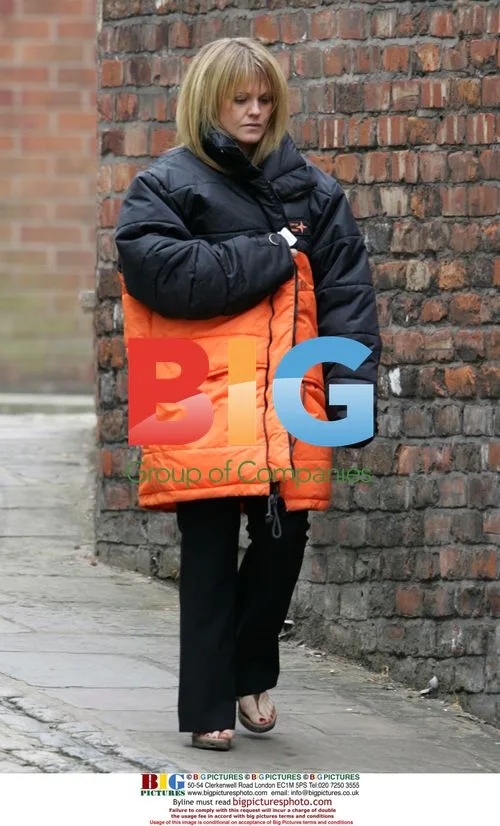 Actress Sally Lindsay on 'Coronation Street' set