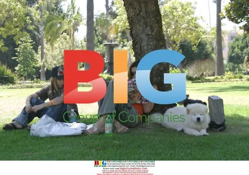 Actress Zeta Graff in LA park with son and dogs