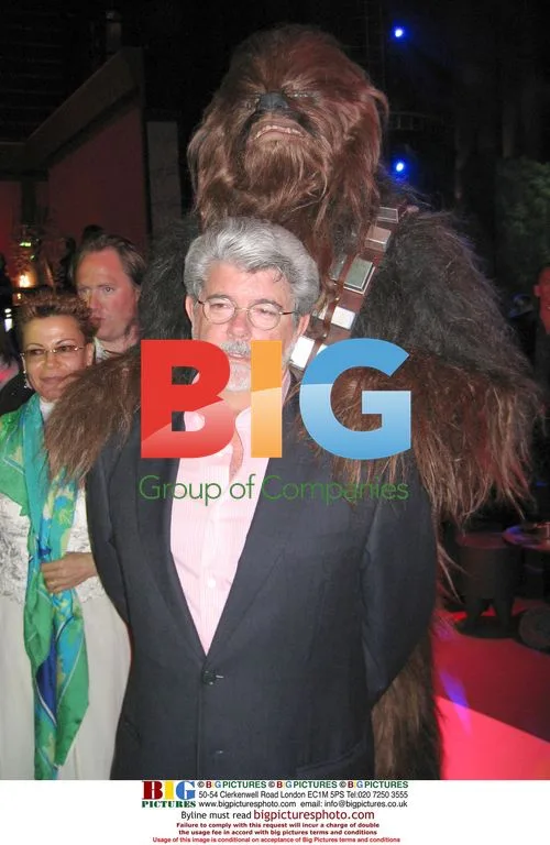 George Lucas and Chewbacca at Star Wars Party