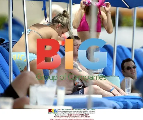 Wayne Rooney and Coleen McLoughlin on Caribbean Beach