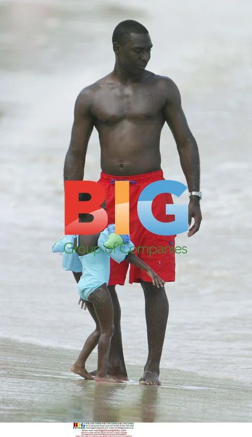 Andy Cole and family on holiday in Caribbean