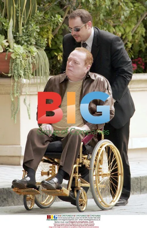 Publishing tycoon Larry Flynt in golden wheelchair