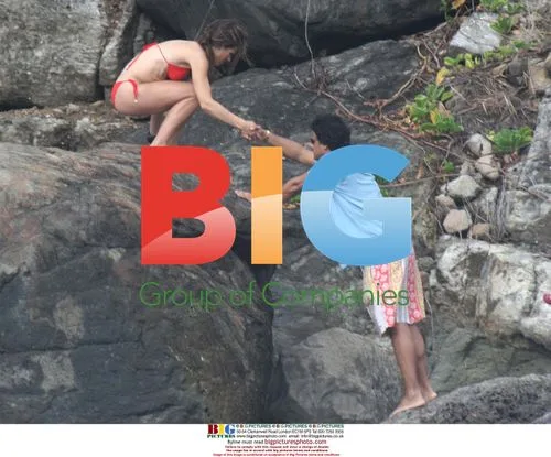 Elizabeth Hurley and Arun Nayar on St Barths