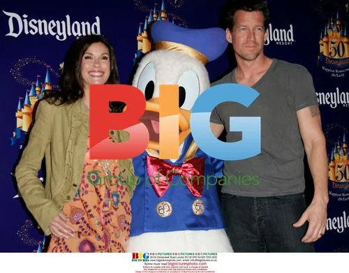 Teri Hatcher, James Denton and Donald Duck at Disneyland's 50th