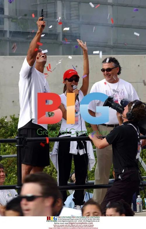 Dwayne Johnson and Halle Berry at Revlon Run/Walk