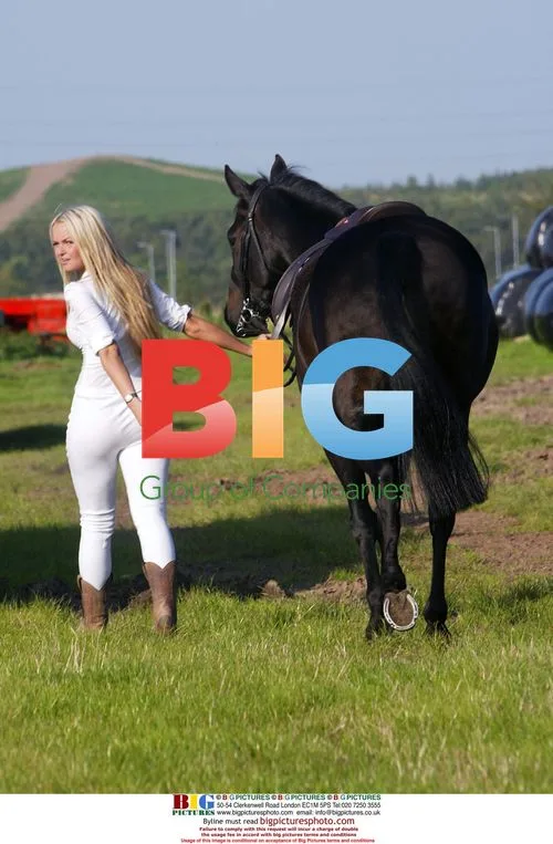Jennifer Ellison Visits Horse Stables