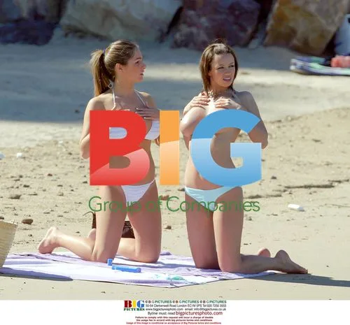 Glamour Models Lucy Pinder and Sophie Howard at the Beach
