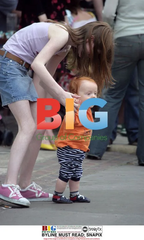 Singer Sophie Ellis Bextor with family in London