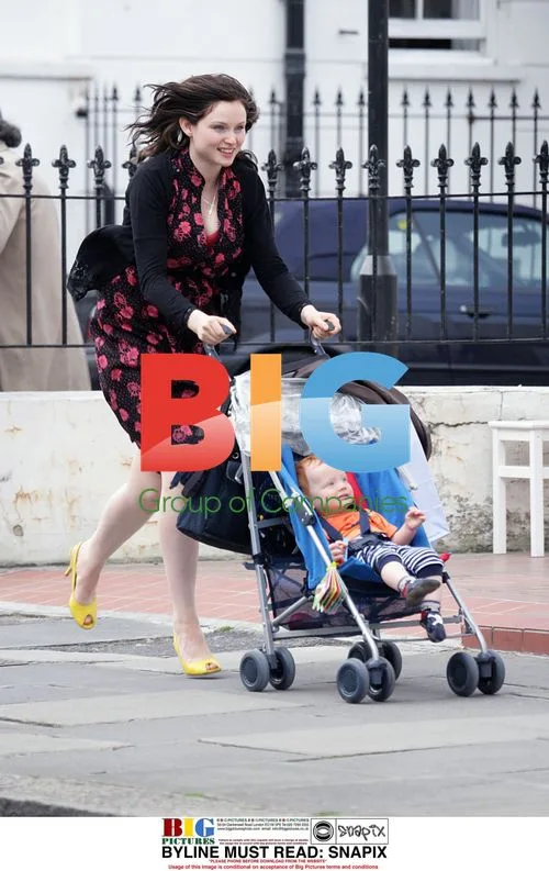 Sophie Ellis Bextor with Son and Fiance in London