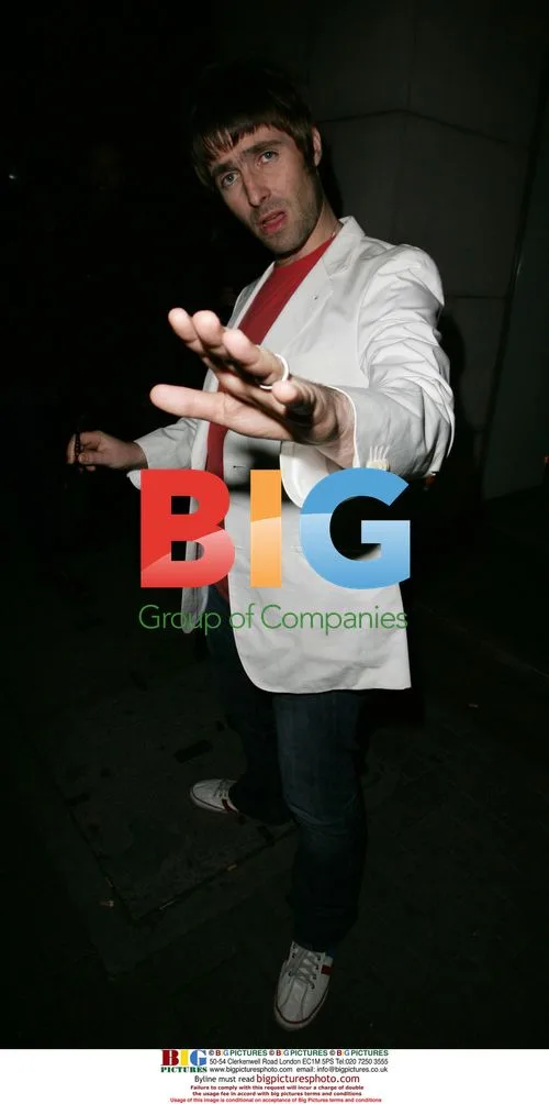 Liam Gallagher poses outside Nobu