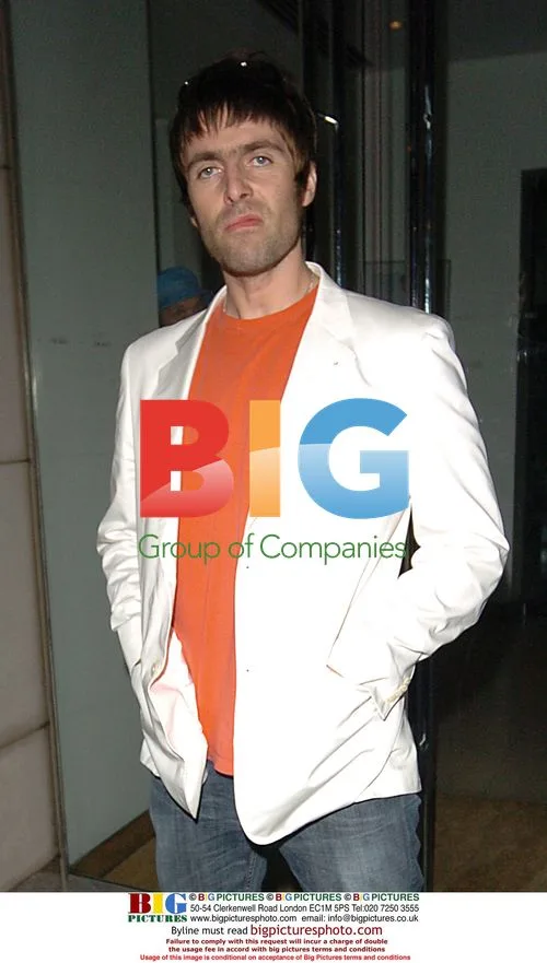 Liam Gallagher poses outside Nobu after dinner