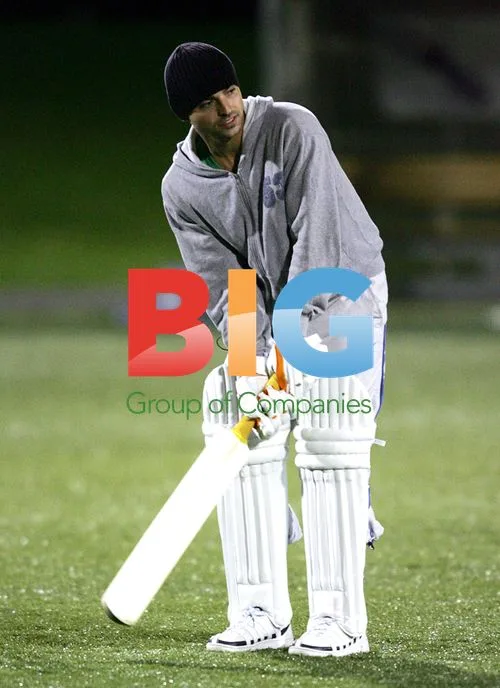 Celebrities Playing Cricket at Football Training