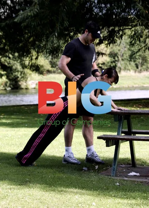 Lisa Scott-Lee and Husband Exercising
