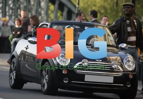Meg Mathews and Daughter Anais in Mini Convertible