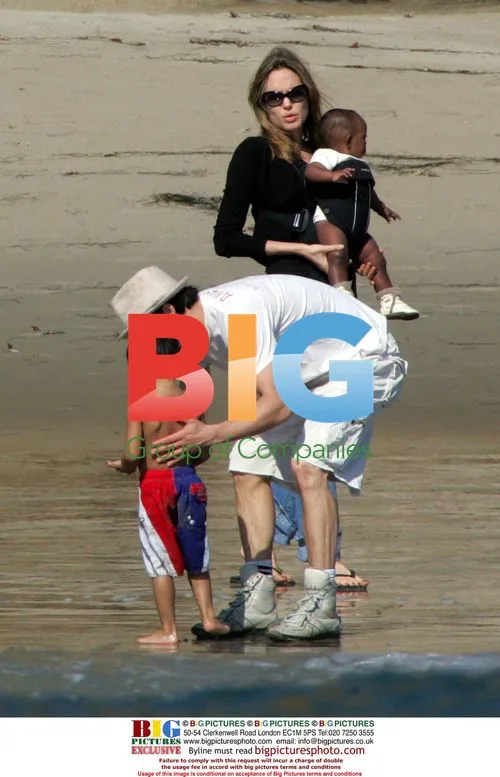 Brad Pitt and Angelina Jolie's Family Beach Day
