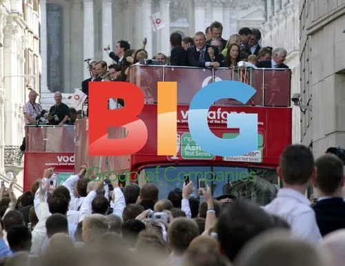 England cricketers parade through London