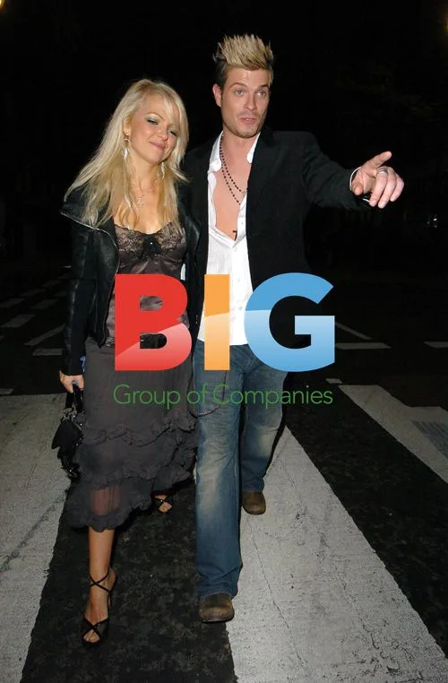 Phixx singer Mikey Green and Hannah Sandling at MAC party