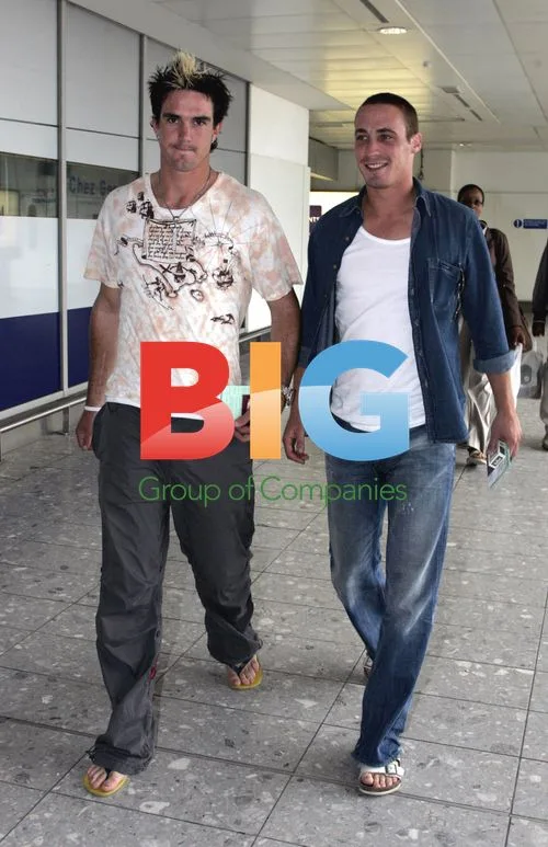Kevin Pieterson and Simon Jones Depart London