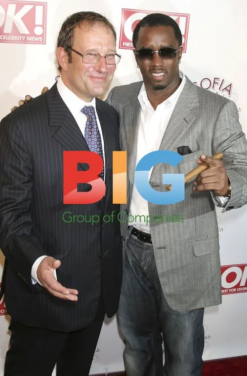 P. Diddy and Richard Desmond at OK Magazine Launch