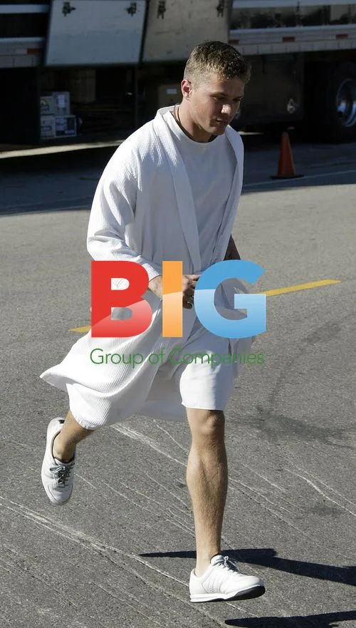 Ryan Philippe on Film Set in Bathrobe
