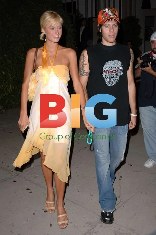 Paris Hilton and Paris Latsis hand in hand