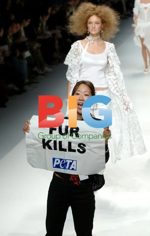 PETA protest at D&G Milan Fashion Week