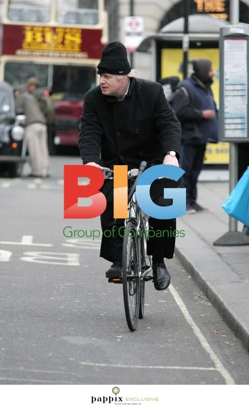Boris Johnson on bike in London