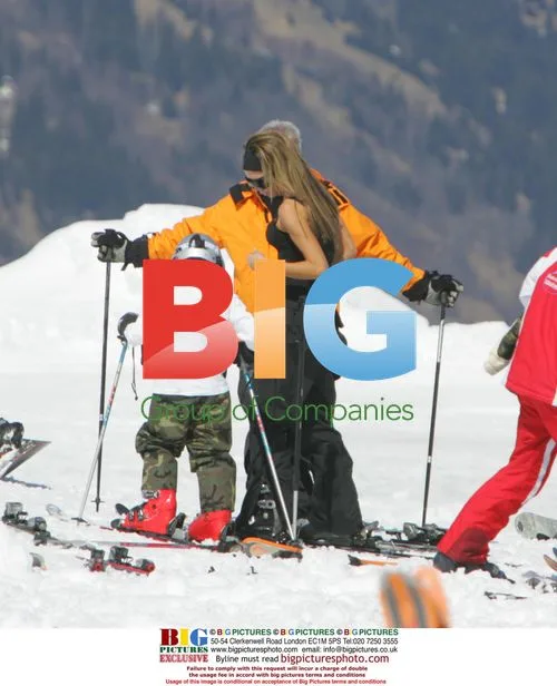 Victoria Beckham Skiing in the Alps
