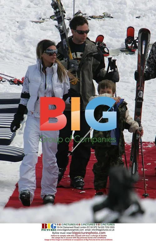 Victoria Beckham and son Brooklyn on ski slope