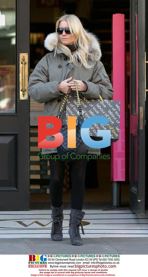 Denise Van Outen Looks Gloomy Shopping in London