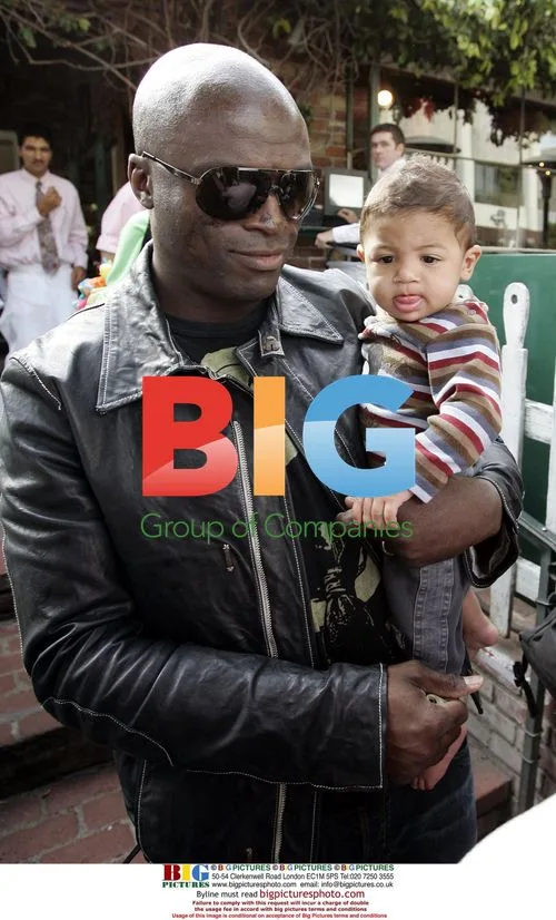 Heidi Klum and Seal with son Henry at The Ivy