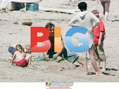 Jude Law on Californian beach with ex Sadie Frost