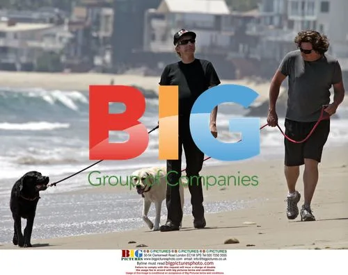 Barry Manilow Takes Beach Stroll with Dogs