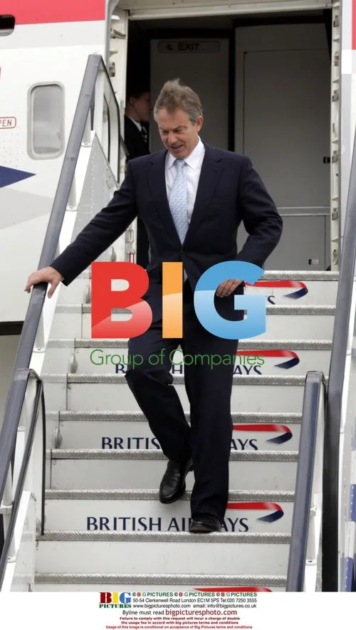 Tony Blair Arrives at Heathrow