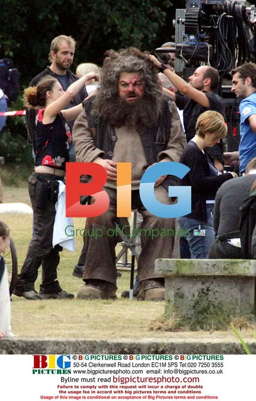 Actors and crew on 'Harry Potter' set