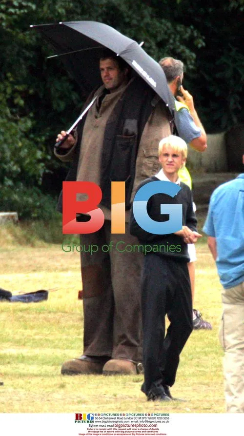 Harry Potter film set with Hagrid double