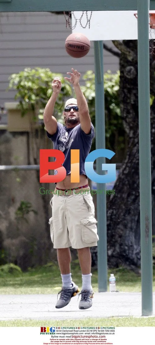 Josh Holloway plays basketball in Hawaii