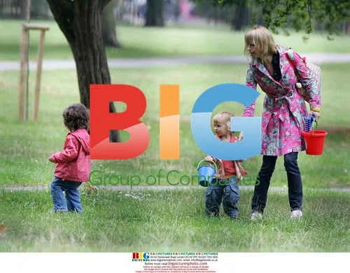 Sarah Cox and Daughters in Flowery Raincoats
