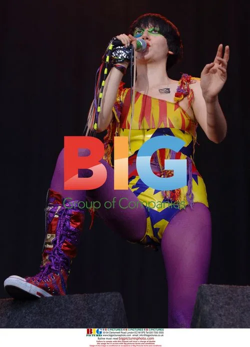 Karen O performing with Yeah Yeah Yeahs