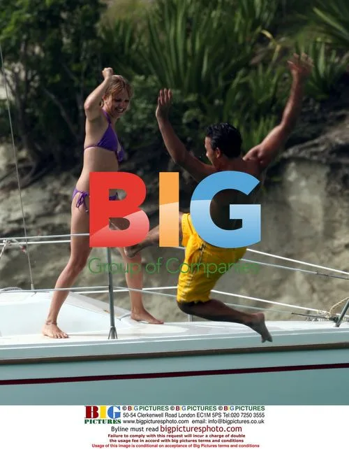 Tina O'Brien and Ryan Thomas on boat in Antigua