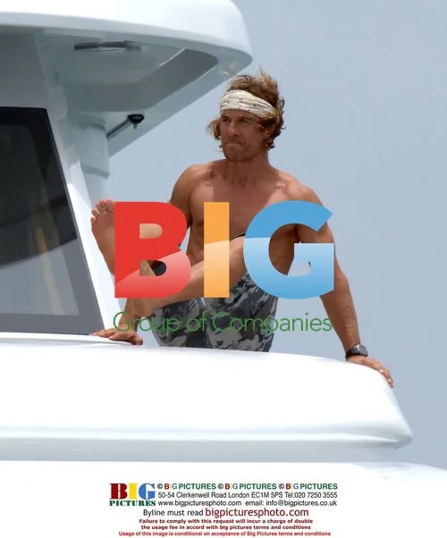 Matthew McConaughey on a boat in Australia