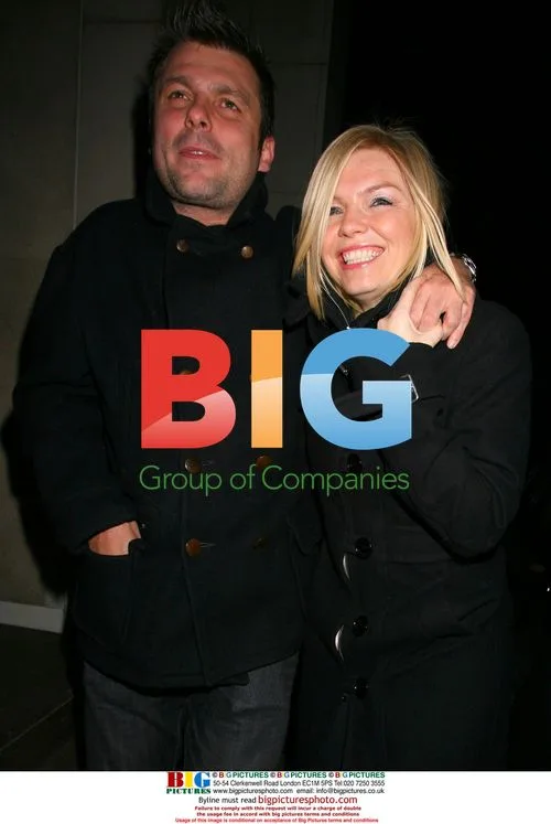 Kate Thornton and partner leaving birthday party