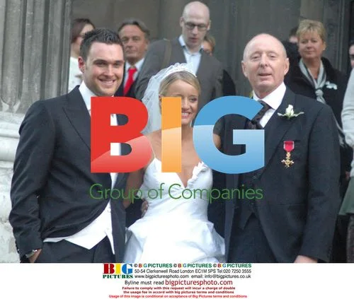 Jasper Carrott, Lucy Davis and Owain Yeoman at Wedding
