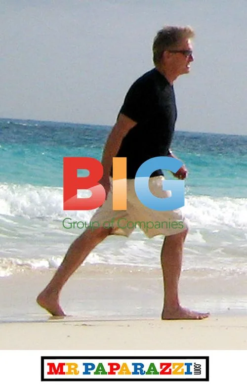 Catherine Zeta Jones and family on Bermuda beach