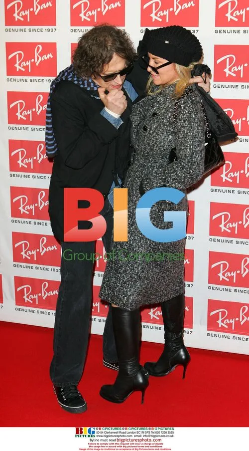 Mick Rock and Meg Mathews at Ray-Ban event