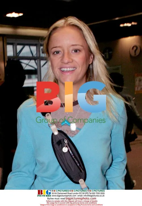 Newlyweds Lucy Davis and Owain Yeoman Depart London