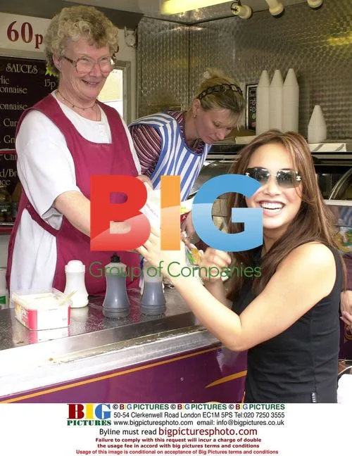 Myleene Klass Enjoying Chips in Yarmouth