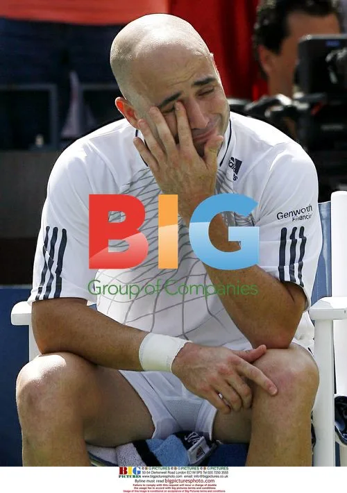 Andre Agassi Cries After Final U.S. Open Match
