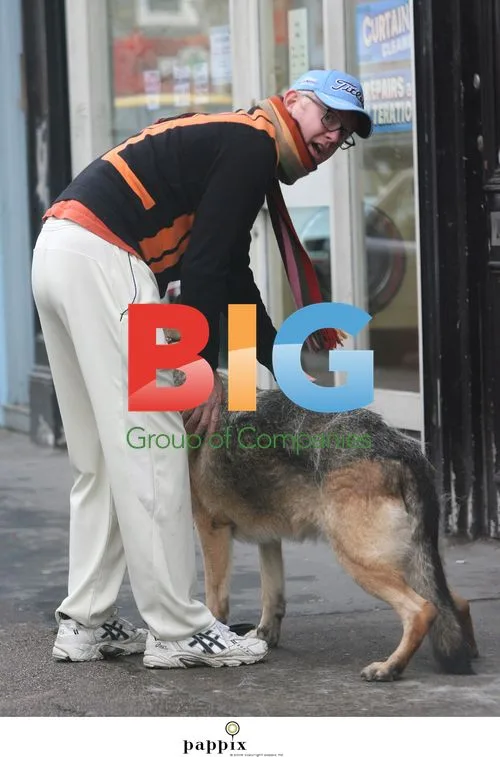 Chris Evans and Alsation Dog