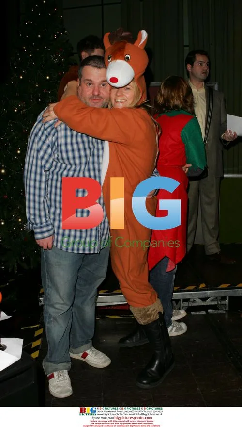 DJ Chris Moyles and Edith Bowman at Radio 1's Christmas Party